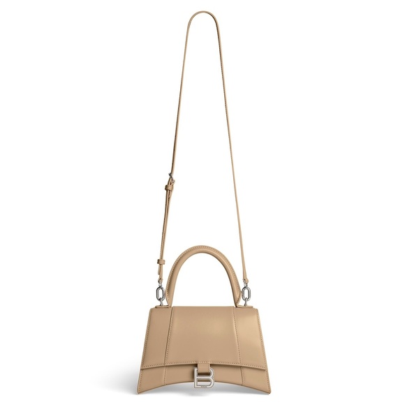 BALENCIAGA Hourglass Small Handbag in beige shiny box calfskin Bag - Picture 1 of 16
